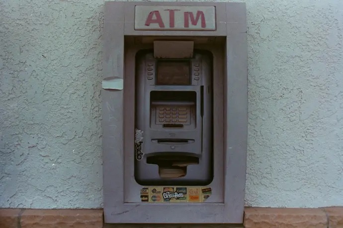 gray ATM machine
